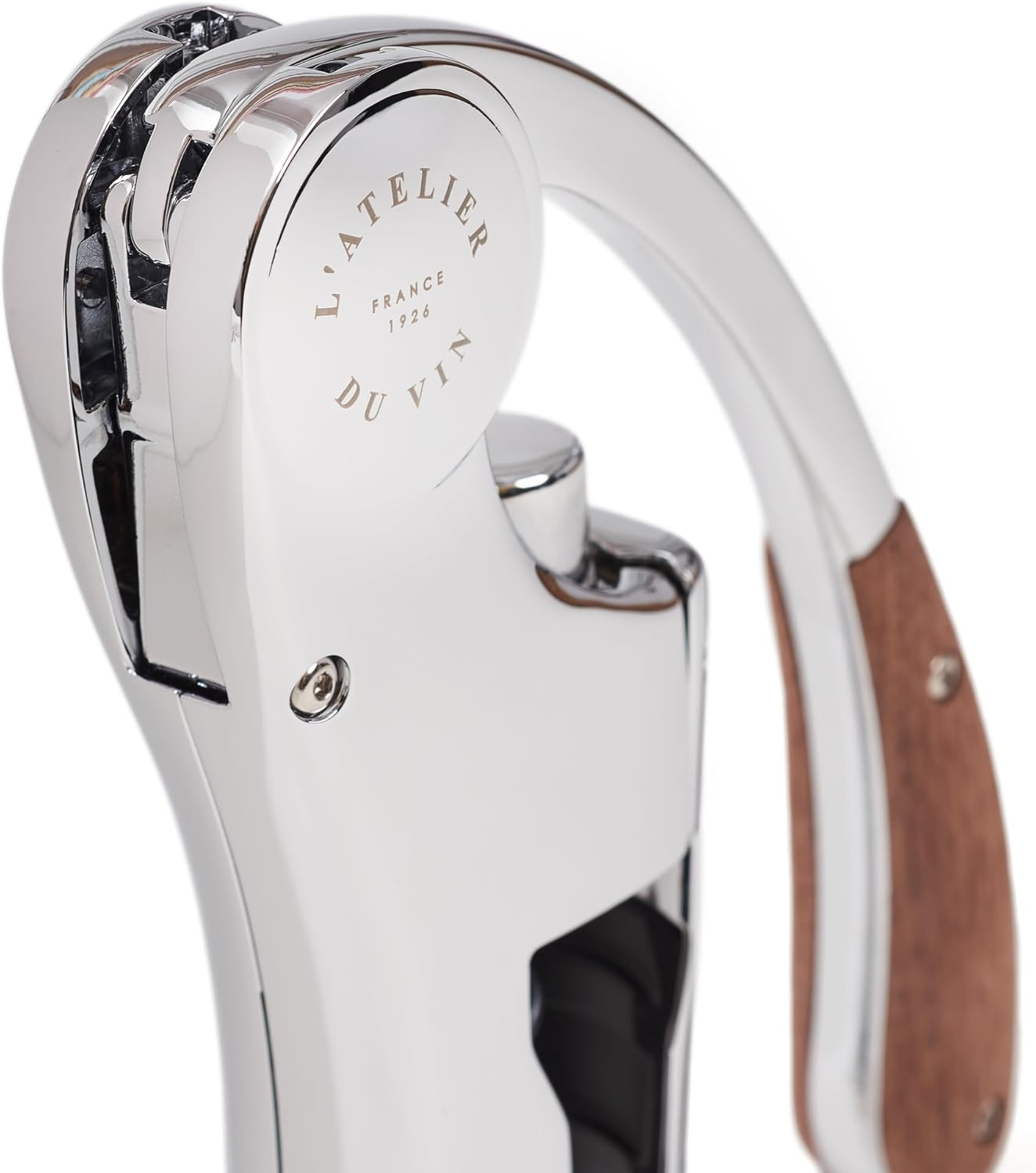 L'Atelier Du Vin Oeno Motion Wood Vertical Level Corkscrew Comfortable Grip Spare Spiral Integrated Foil Cutter image number 3