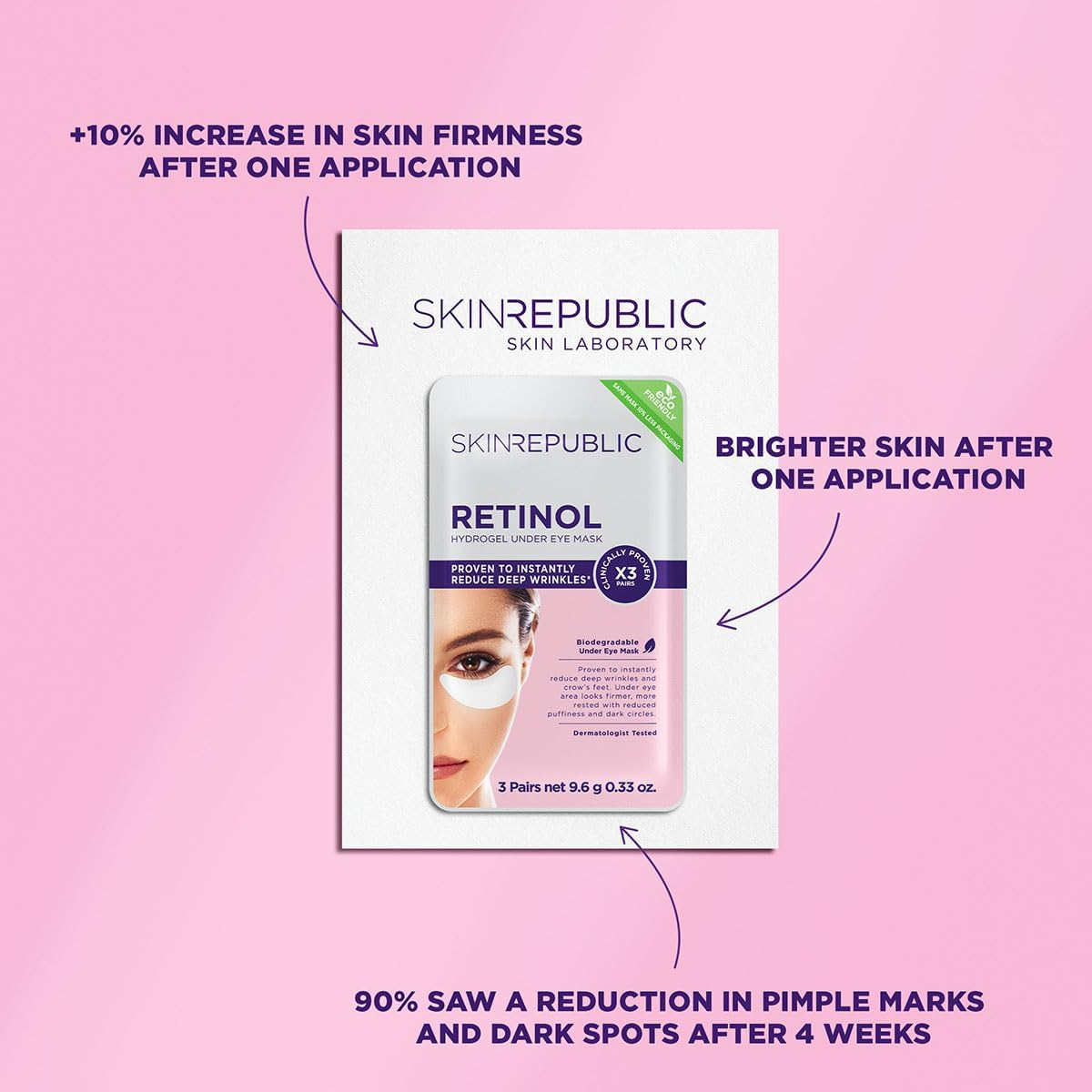Skin Republic 10 Pack Retinol Hydrogel under Eye Patch (3 Pairs) image number 4