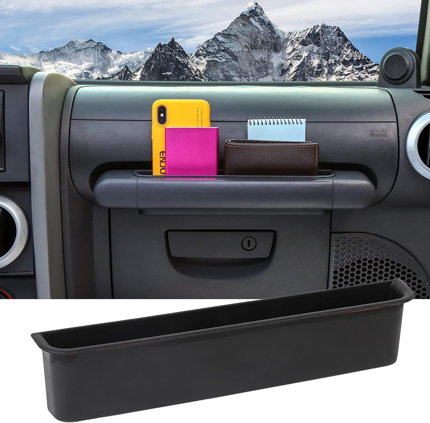 Cherocar Grab Tray Passenger Storage Box Handle Storage Box Tray Organizer Grab Accessory (For Jeep Wrangler Jk 2007-2010) image number 3