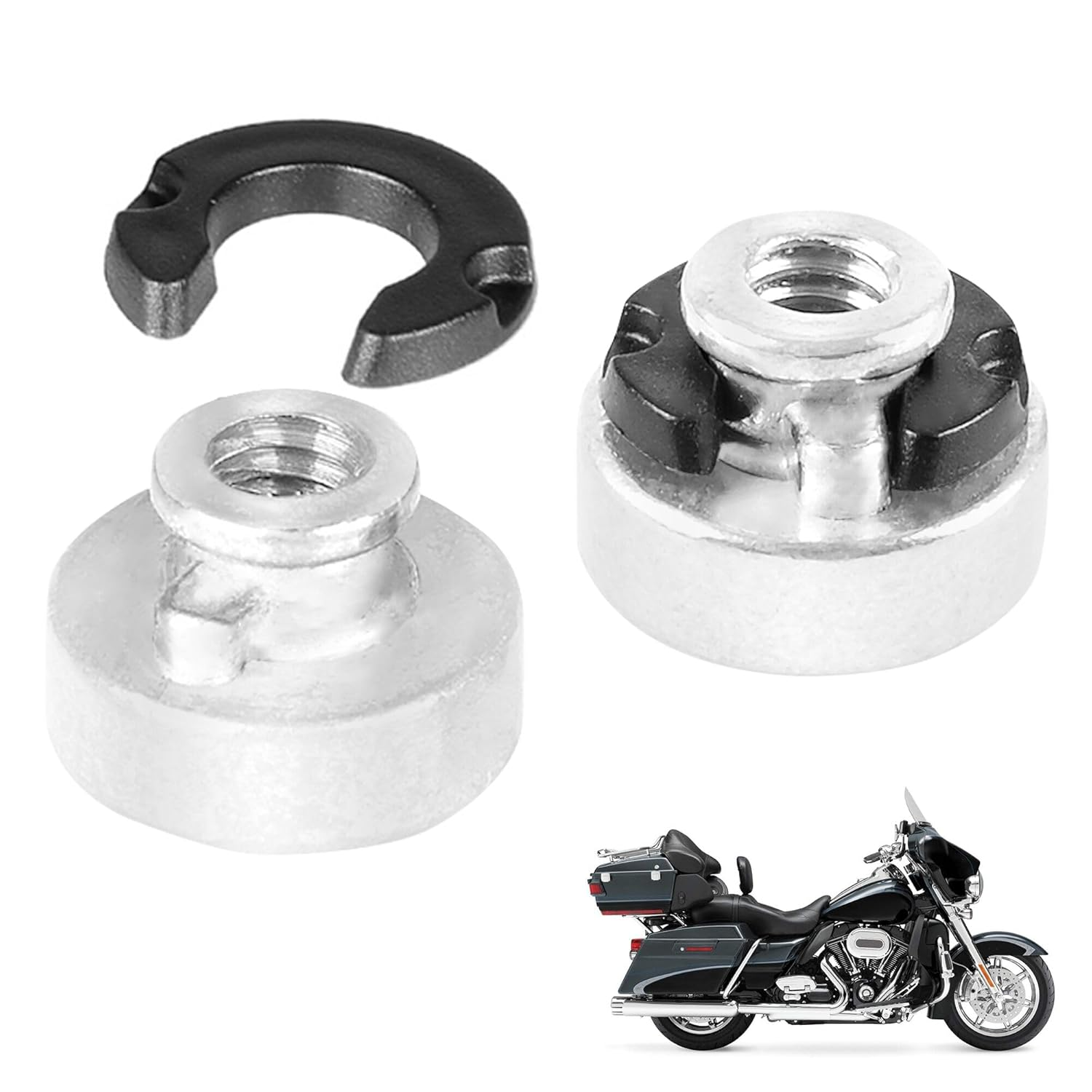 Screw Seat Bolt with Knob Cover Tab Compatible for Harley Davidson Touring 1996-2024 Black 3