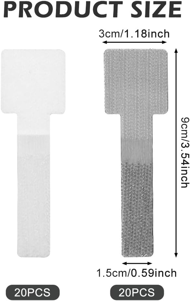 Hook and Loop Cable Ties, 40Pcs per Pack Self-Adhesive Sticky-Back Cord Organizers, Reusable Easy-To-Use Cable Clips, Cable Straps for Household Office Essentials image number 5