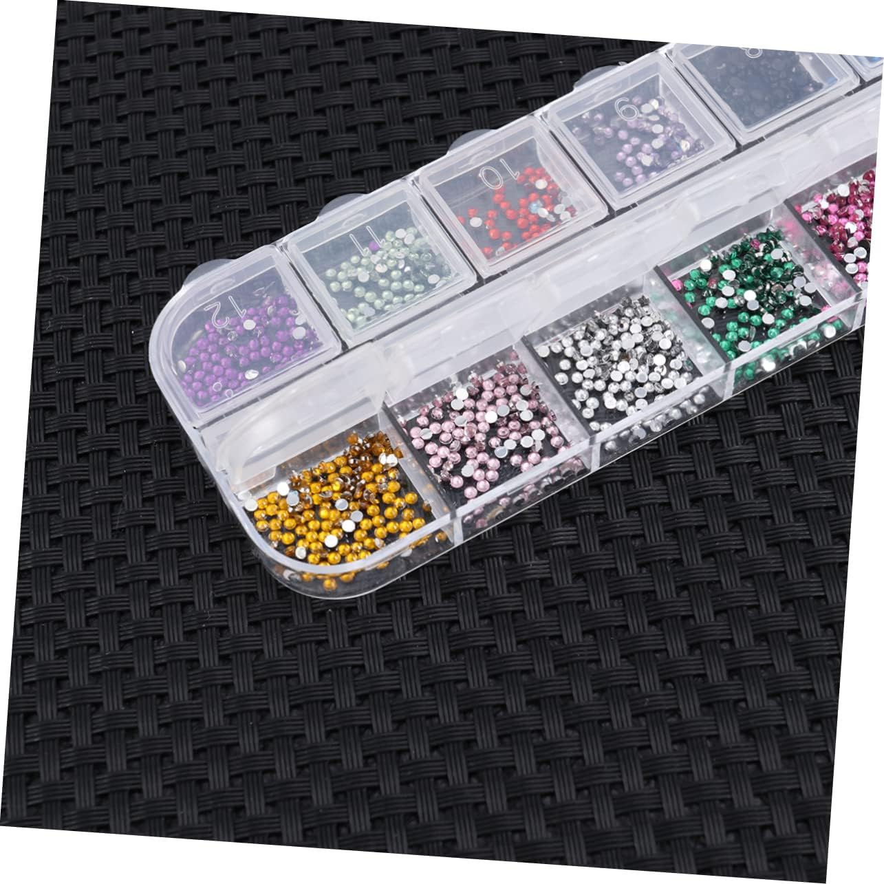 HONMEET 1.5Mm Nail Rhinestones Long Strip Box Nail Art Decorations for DIY Manicure Mixed Size Glitter Gems - Assorted Color image number 3