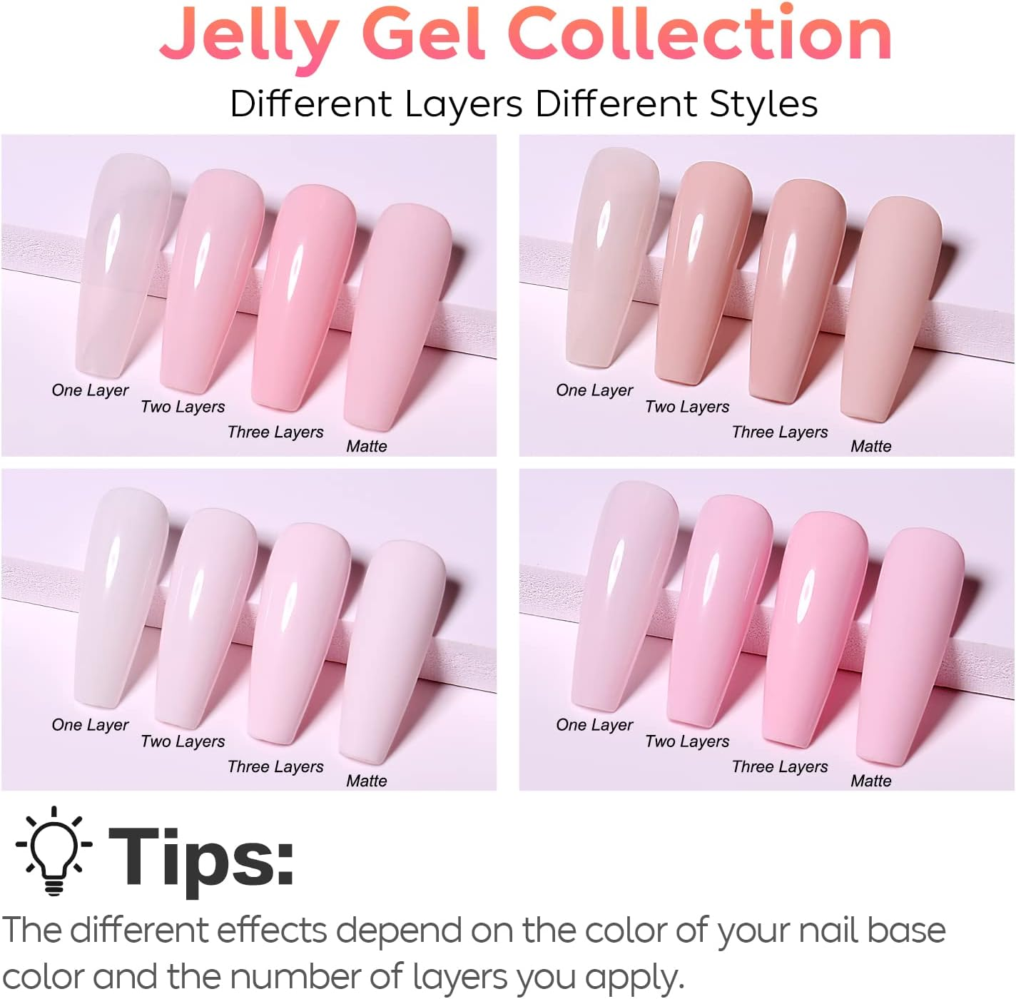 AIMEILI Pink Gel Nail Polish Soak off U V LED Hema Free Gel Polish Colors for Nail Art DIY Gel Nail Manicure Kit Set of 4Pcs X 10Ml - Kit Set 27 image number 2