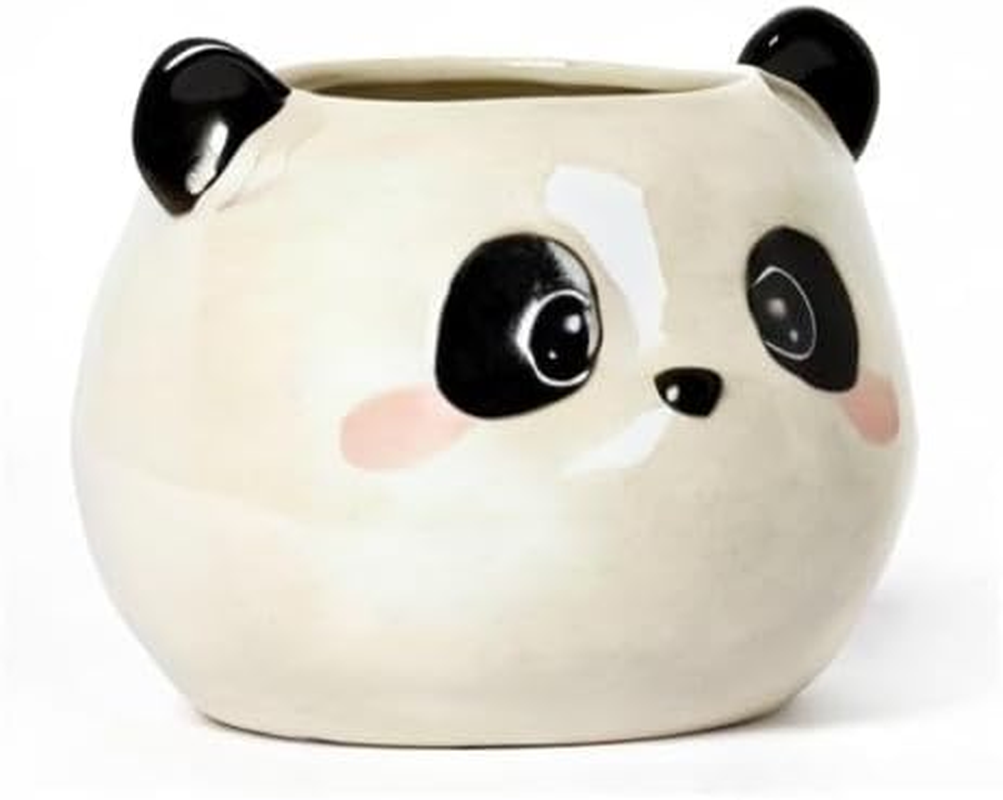 Legami Desk Friends Ceramic Pen Holder, 11.2 X 11.4 Cm, Panda Theme, for Desk, Hand Painted image number 1