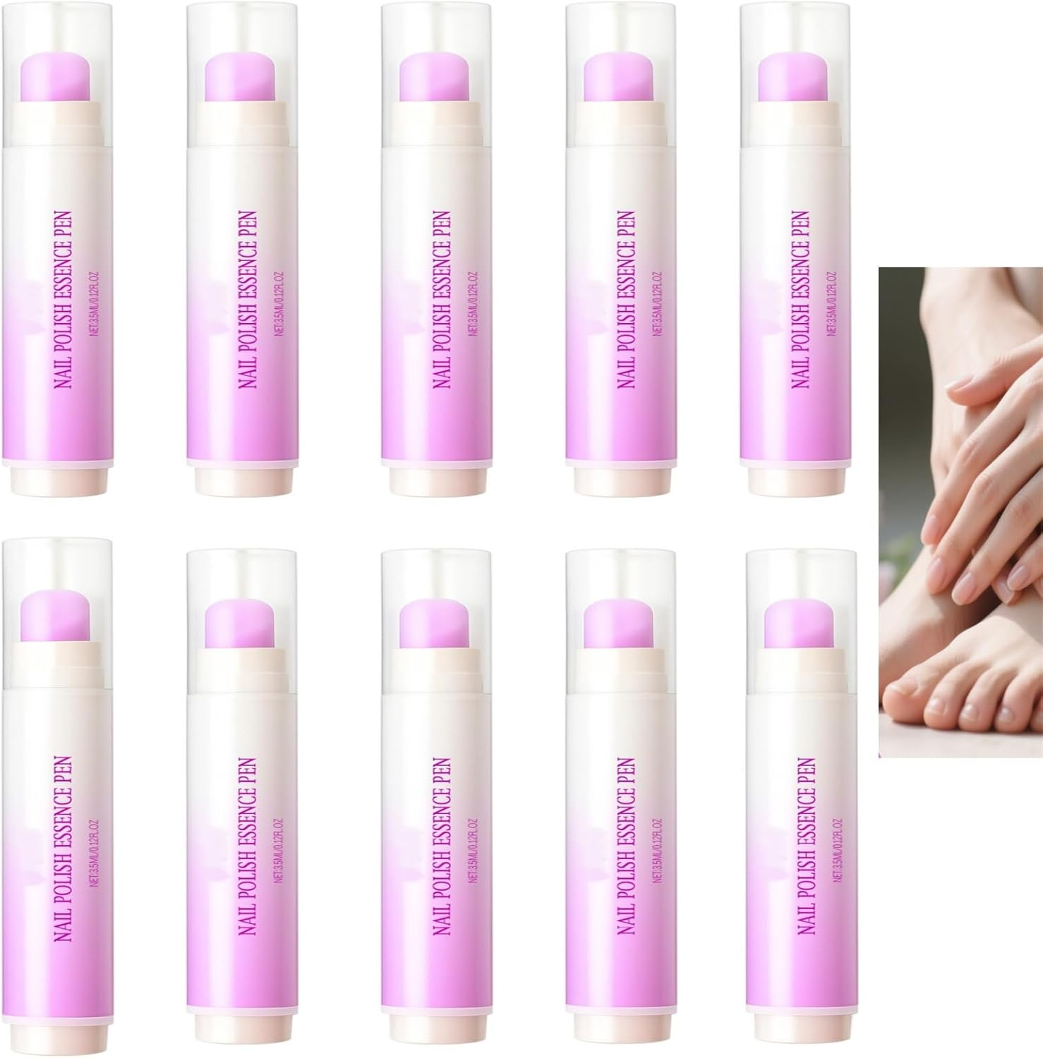 Nail Polish Essence Pen, Strengthener & Growth Treatment for Weak/Damaged Nails, Oil Pen for Nourishing, Hydrating and Restoration Fingernails & Toenails,Fast Absorbing,Easy to Use (10PCS)