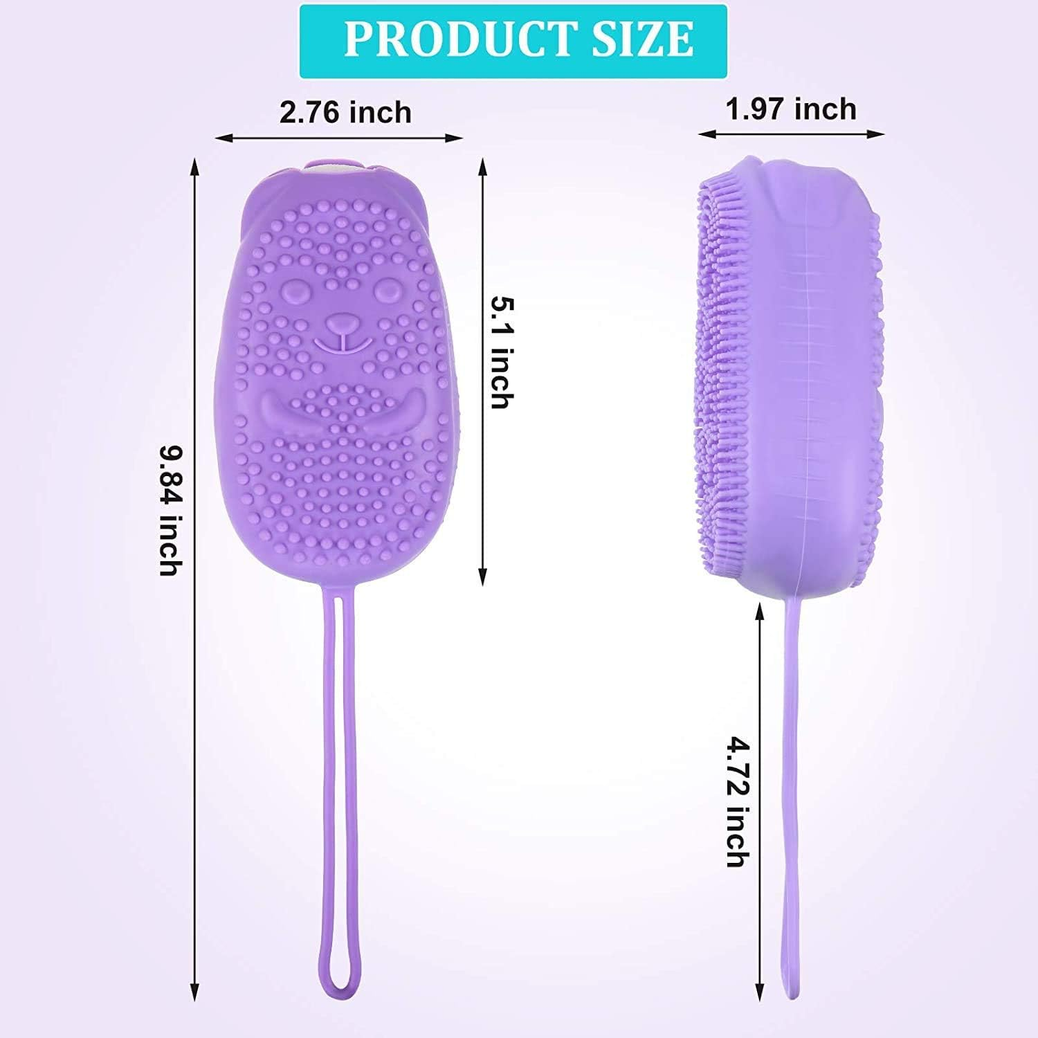 AARIV INTERNATIONAL Silicone Bubble Bath Brush Quick Foaming Scrubbing Brushes Soft Rubbing Massage Bubble Body Cleaner for Shower Bathroom image number 3