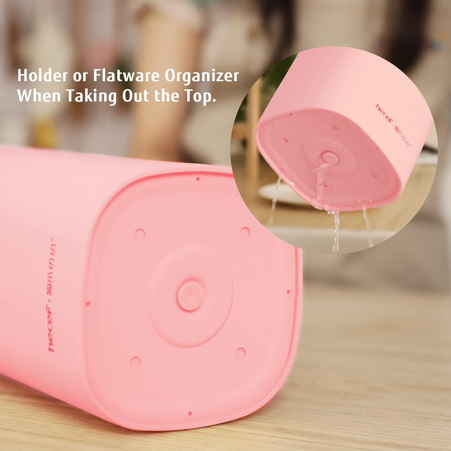 Hecef Cute Kitchen Knife Set,5-Piece Non-Stcik Knives Set with Detachable Block and Scissors,Sharp Kitchen Knives for Chopping, Slicing, Dicing and Cutting, Gift Housewarming Birthday (Pink) image number 4