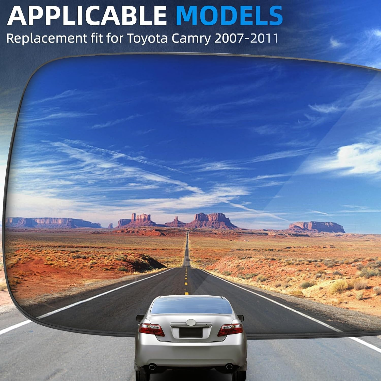 Right Side Mirror Replacement for Toyota Camry 2007 2008 2009 2010 2011 - Right Side Mirror Glass, Rear View Mirrors Glass with Power Heated image number 3