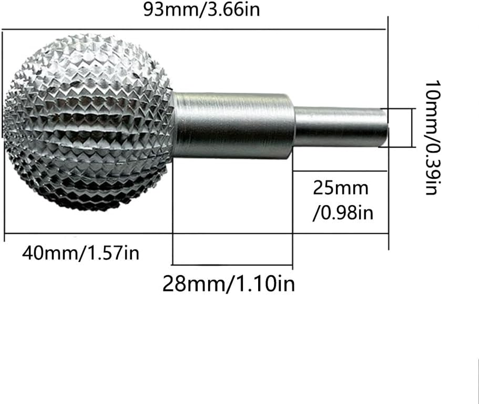 Ball Rotary Burr Rotary Grinding, Head Ball Gouge Power Carving Tools for Angle Grinder, Carving, Polishing, Angle Grinder Ball Grinding (Black) image number 2