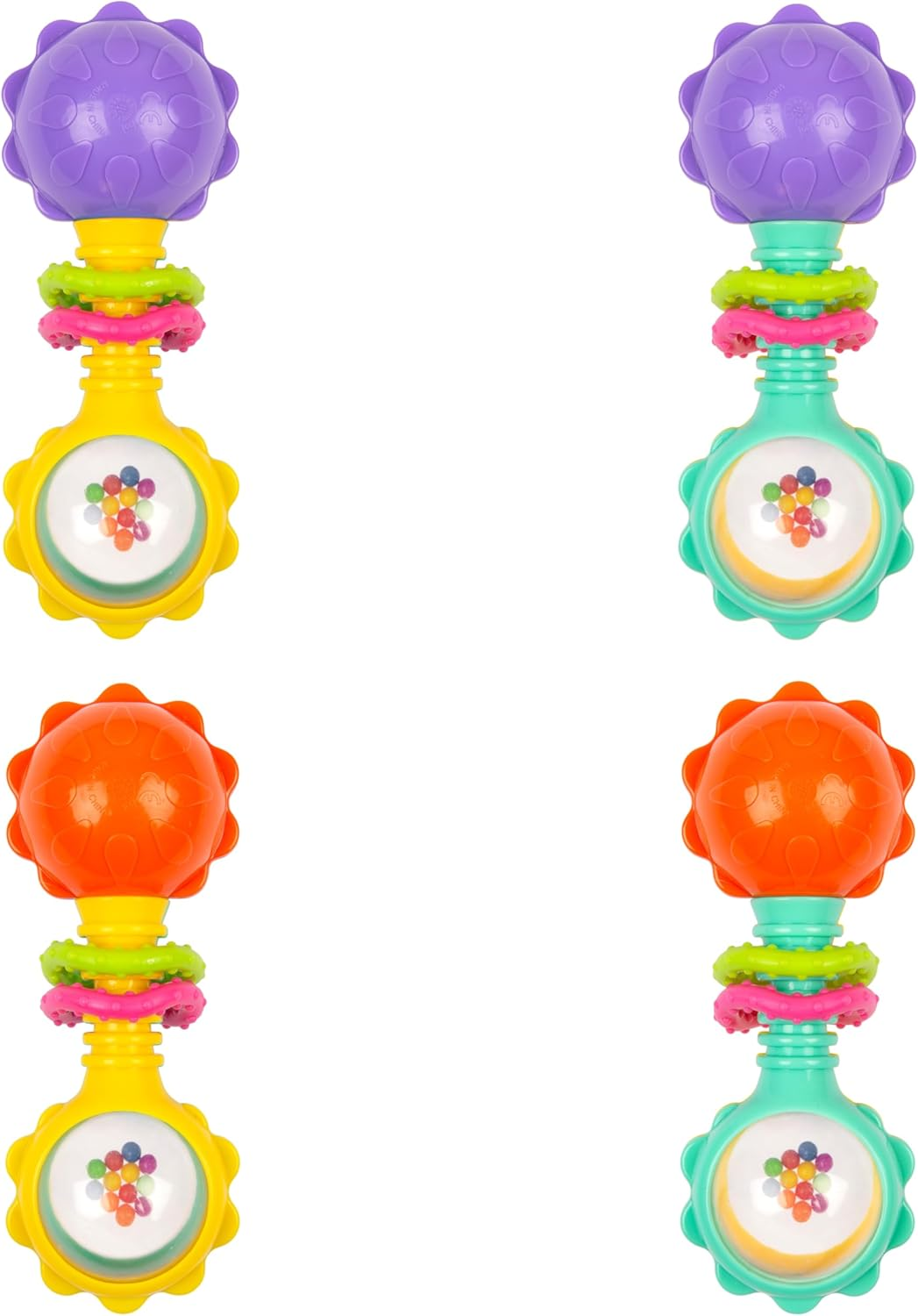 Playgro Twisting Barbell Rattle Refresh - Interactive Baby Teething Toy for Soothing Gums, Colorful Beads, and Engaging Sounds, Multicolor image number 1