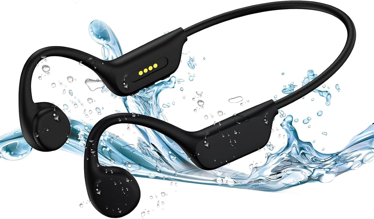 IPX8 Waterproof Bone Conduction Headphones X7S Bluetooth 32GB MP3 Swim Sports Wireless Earphone with Mic Hifi Bass Music Stereo (Black) - Black image number 6