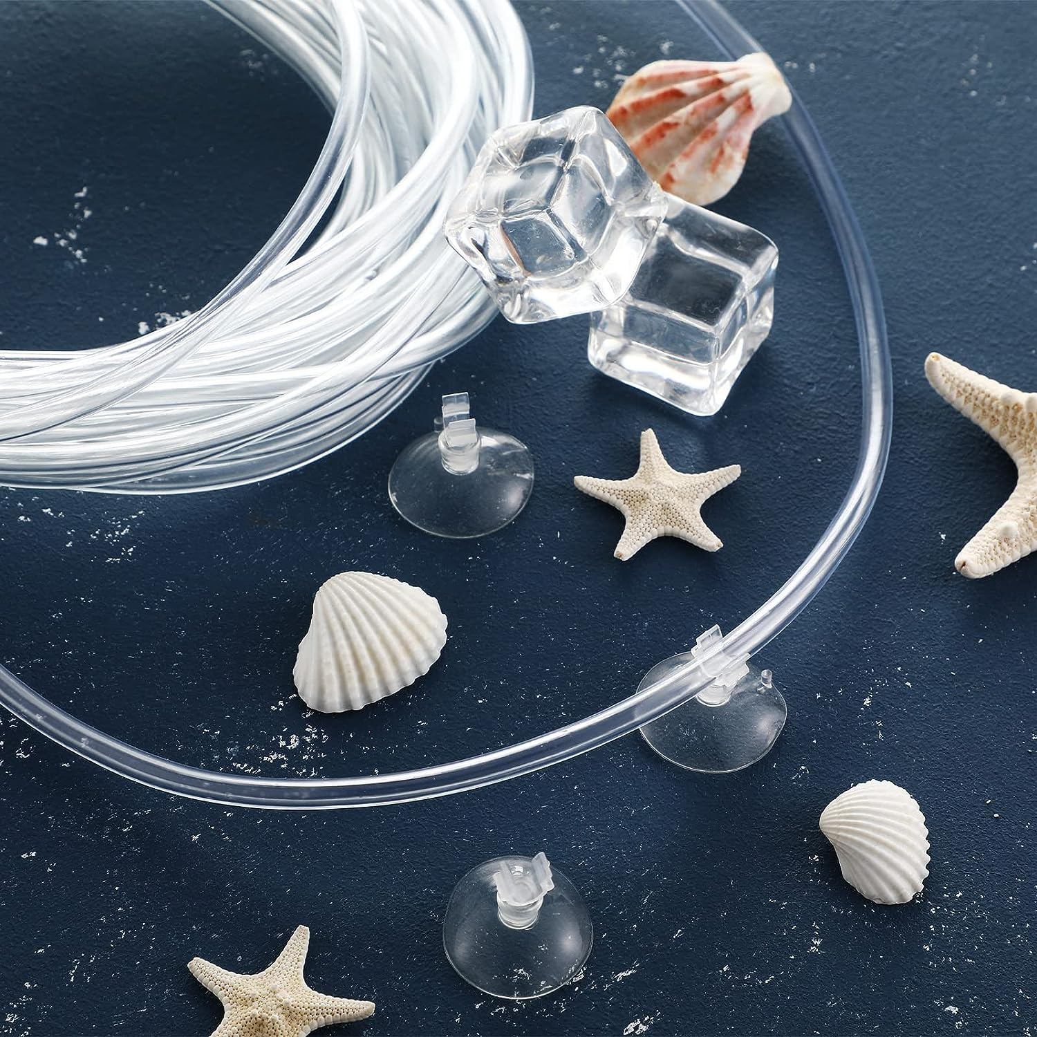 Boao 32.8 Ft Aquarium CO2 Proof Tubing Clear Airline Tubing Aquarium Air Tubing 5/16 Inch with 12 Pcs Suction Cups Aquarium Air Pump Accessories for Fish Tank image number 1