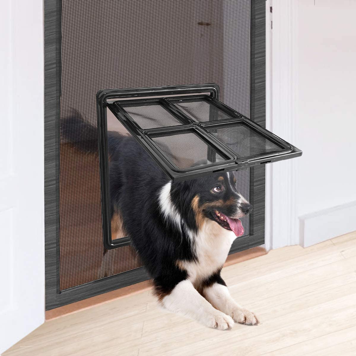 PETLESO Dog Screen Door, Inner Size 12&rdquo;&times;16&rdquo;, Black, ABS Frame, Magnetic Closure, Suitable for Large Dogs image number 5