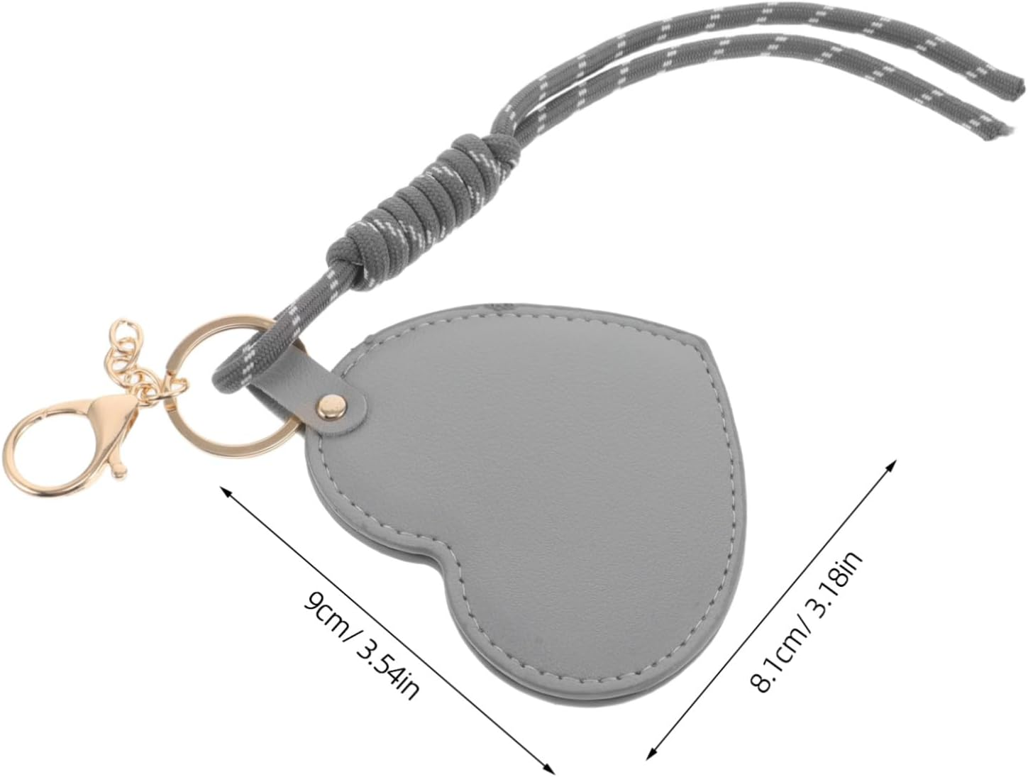 IWOWHERO 2Pcs Compact Heart-Shaped Leather Makeup Mirror with Rotation Lightweight Vintage Vanity Keychain for Travel Purses Handbags Portable Pocket Mirror for Women - Multicolor image number 2