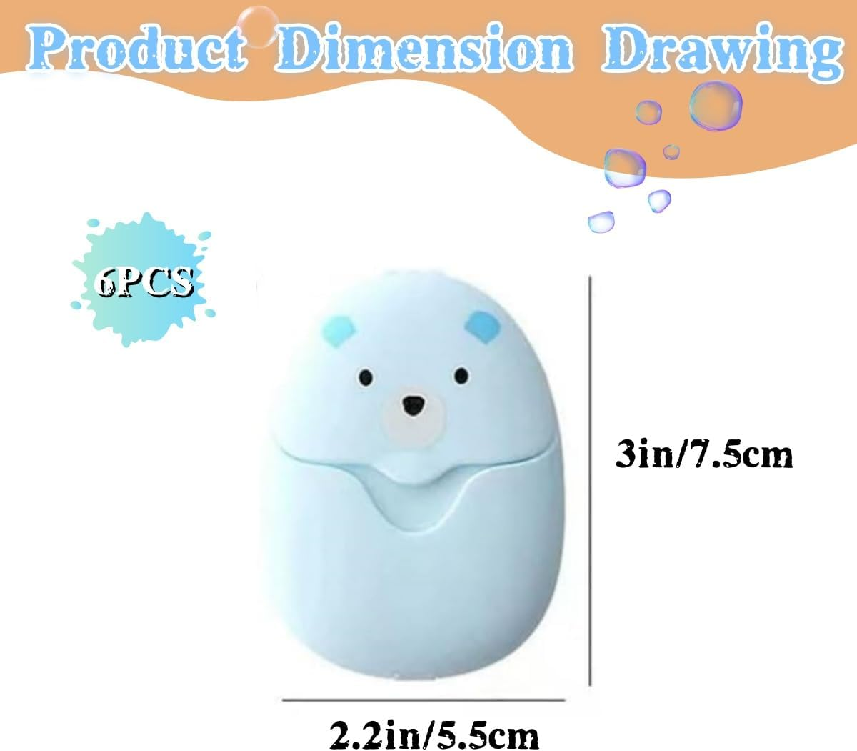 6 Pack(300 Sheets) Soap Sheets for Hand Washing,Portable Travel Soap Paper Sheets,Foams When in Contact with Water,Mini Portable Soap Paper,Suitable for Outdoor Travel,Picnics,Hiking,And Camping image number 1