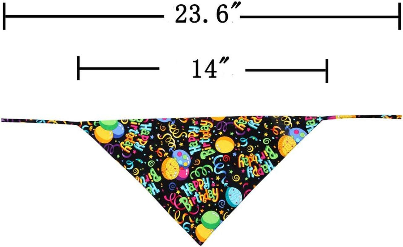 Dog Birthday Bandana Triangle Bibs Scarf Accessories Black Small image number 1