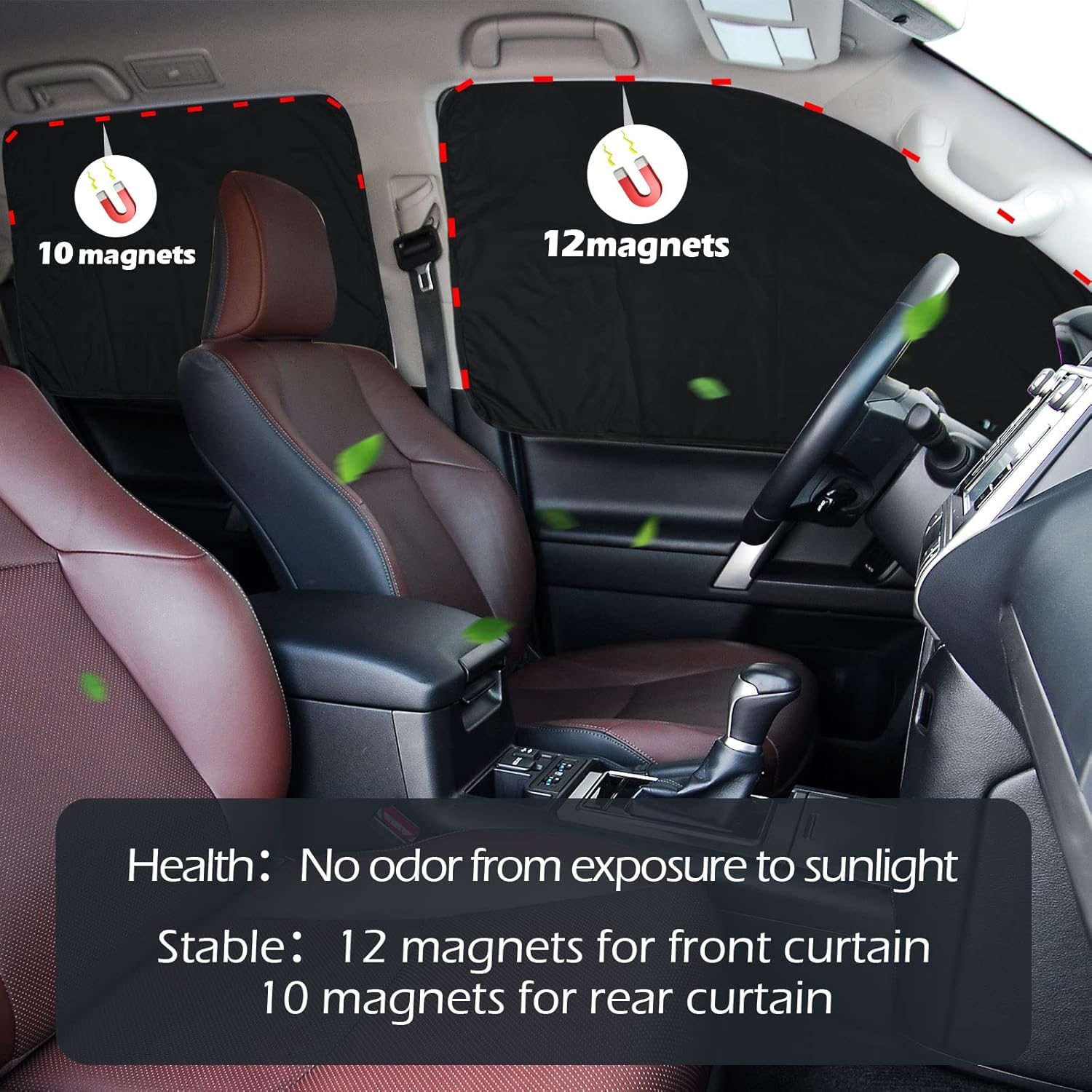 XCBYT Car Window Shades - Car Priavcy Curtains Window Shades for Car Baby 100% Sun Glare and UV Rays Interior Protection for Kids 4 Pcs Magnetic Retractable Foldable Auto Accessories,Black image number 3