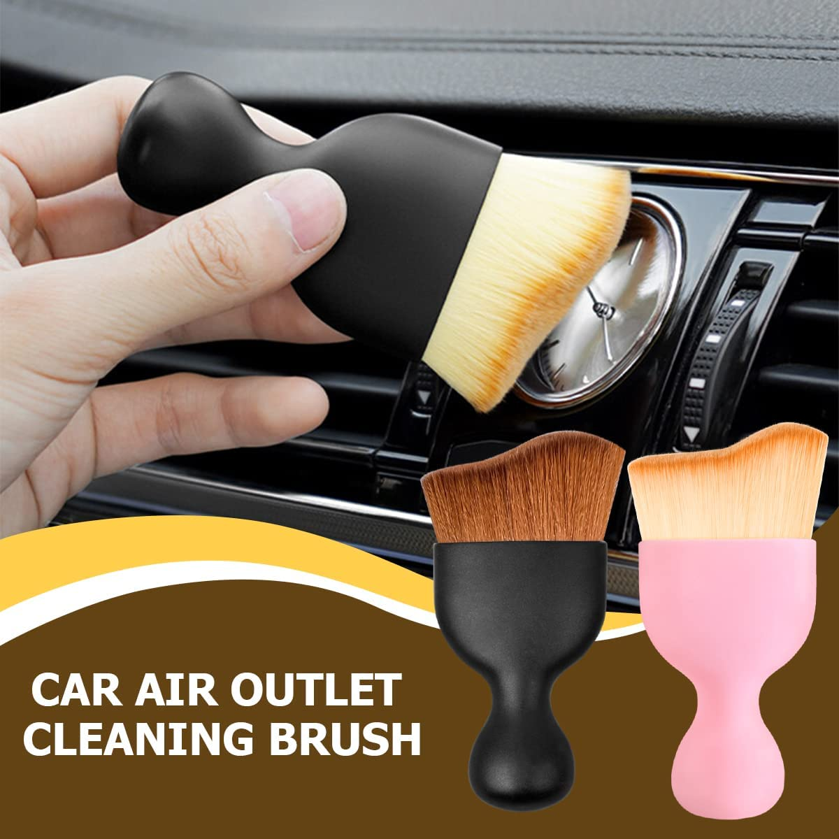 Blilo Car Interior Detailing Brush, Auto Soft Hair Cleaning Brushes, Scratch Free Curved Dirt Dust Collectors, Removal Tool for Vehicle Dashboard Air Conditioner Vents Leather (Deep Purple/1Pcs) - 3 Colors image number 6