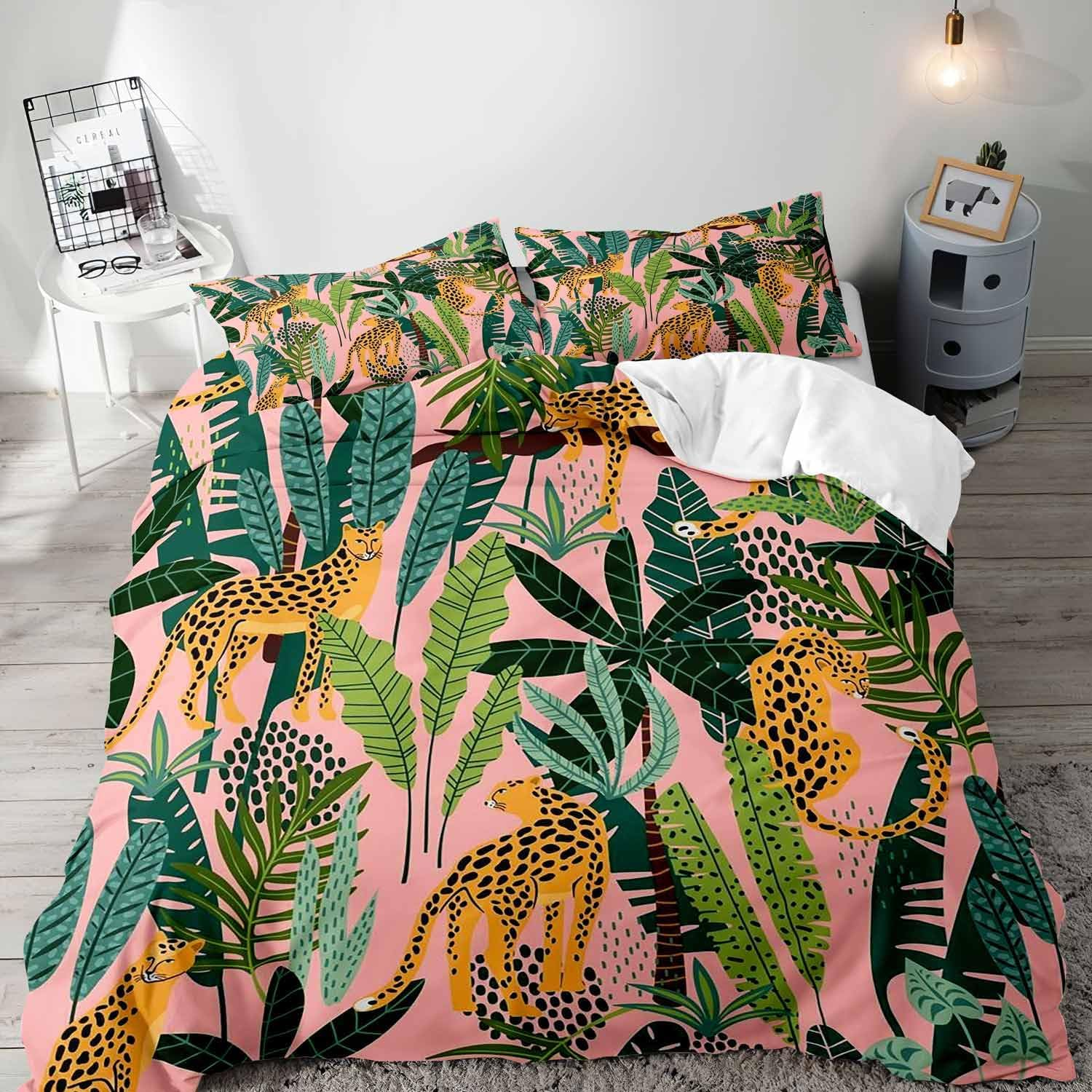 VIVIHOME 3PCS Lion King & Queen Bedding Set, African Safari Animal Black Bedding, Comforter Cover, Wedding Valentines Bedroom Decor for Couples, Romantic Lion Couple Gifts, I Choose You, 2 Pillowcases