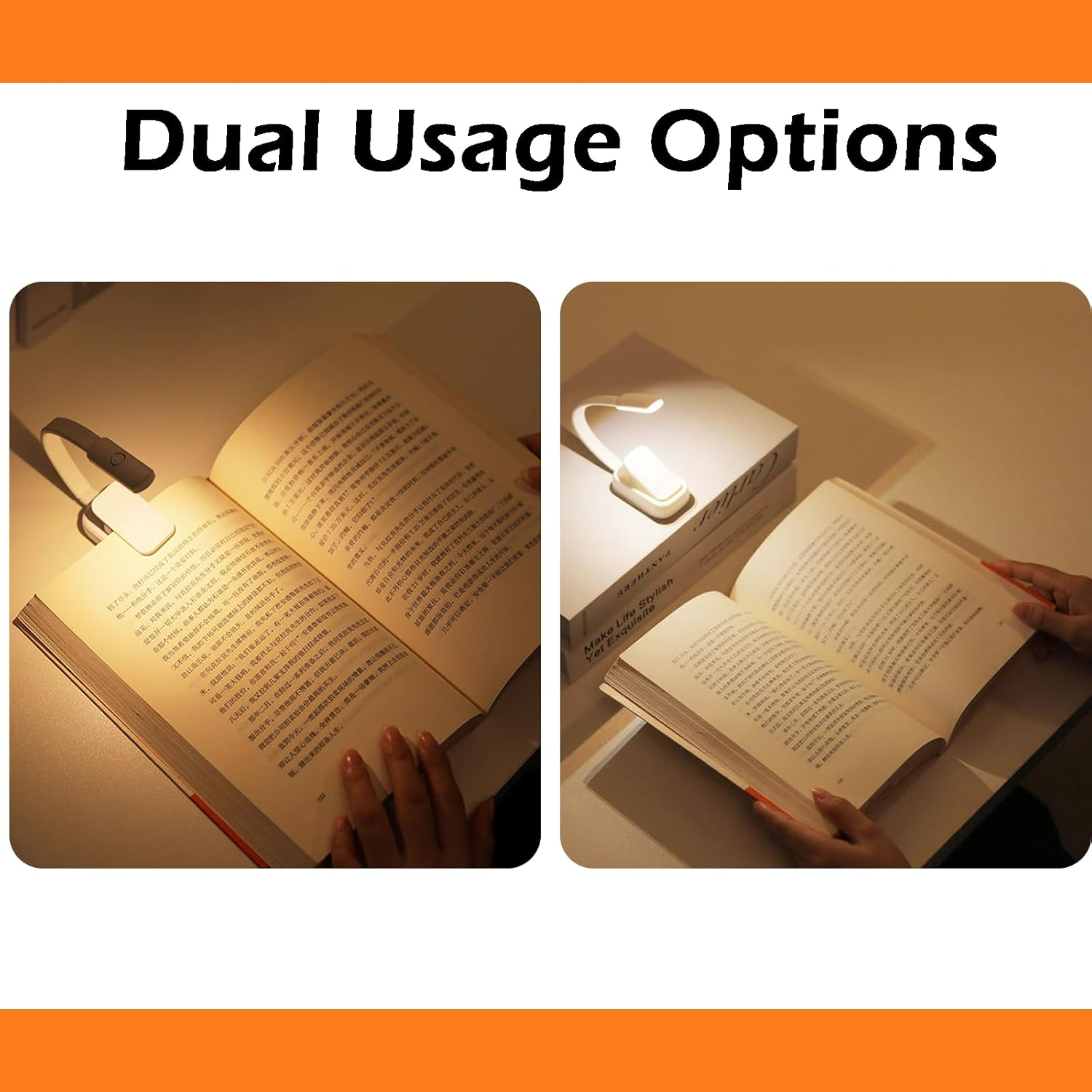 Zvorgath Clip-On Book Light - Battery Powered, Warm Eye Care Leds, Flexible, Durable, Dimmable, Perfect for Bookworms, Reading in Bed (Requires 2 AAA Batteries) image number 4