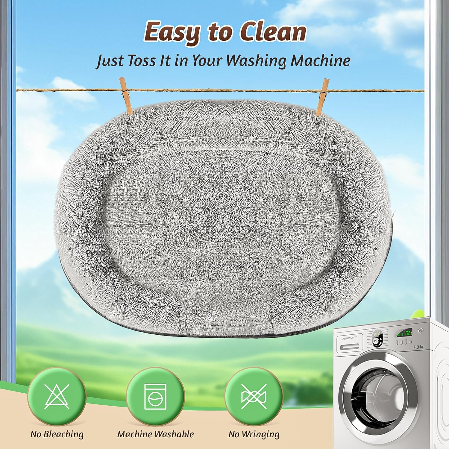 Stormhero Large Orthopedic Dog Bed - XL Dog Sofa Beds for Medium Large Dogs 121 X 89 Cm, Memory Foam Anxiety Pet Bed with Warm Mattress Cushion, Washable Dog Bedding Firm Support, Cozy Pet Crate Bed image number 6