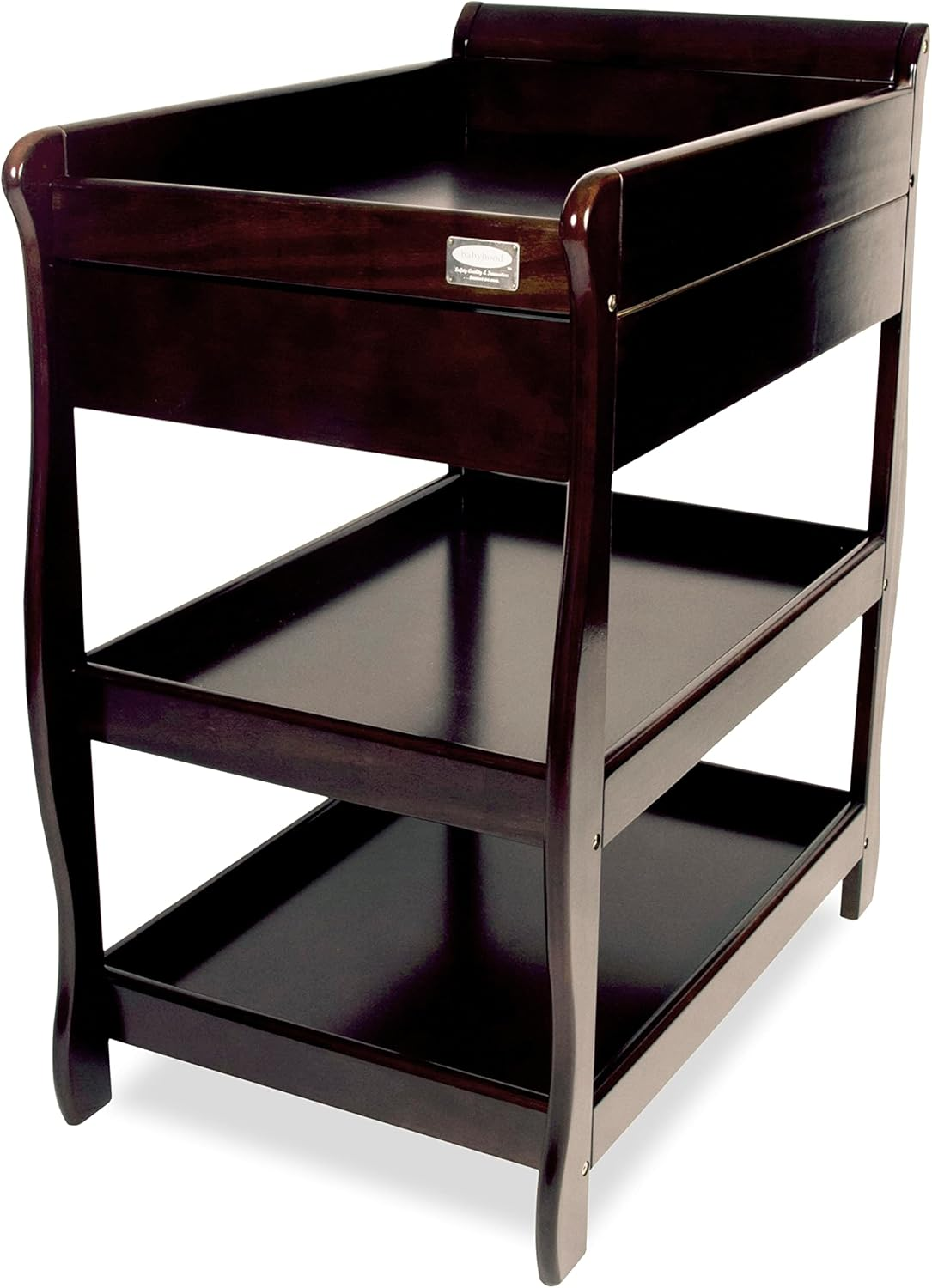 Babyhood Sleigh Change Table with Drawer, English Oak image number 1