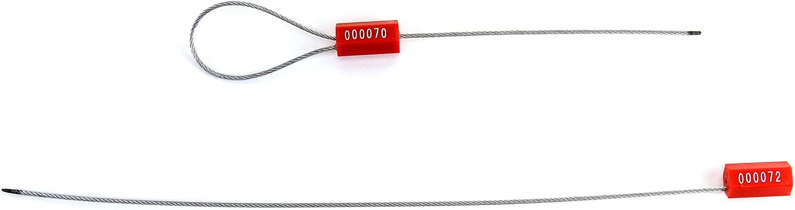 QWORK Steel Cable Seals Security Tag Numbered Truck Trailer Seal, 50 Pcs image number 1