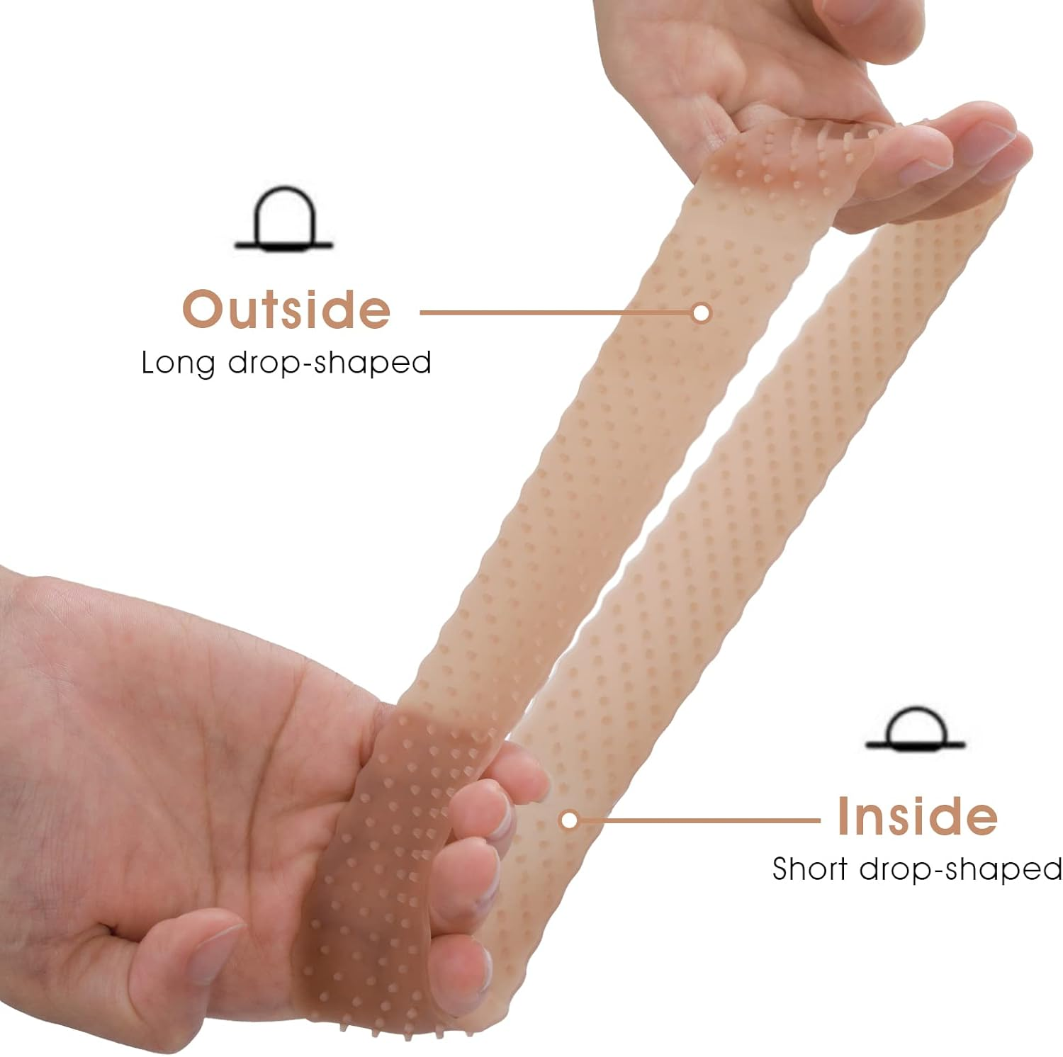 Molain 4Pc Adjustable Silicone Wig Grip Headbands for Women & Men, Non-Slip, Sweatproof, Waterproof - White,Brown image number 4