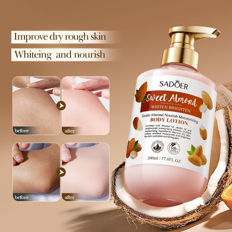 Sweet Almond Whiten Brighten Body Lotion, 500Ml, Moisturising, Nourishing image number 3