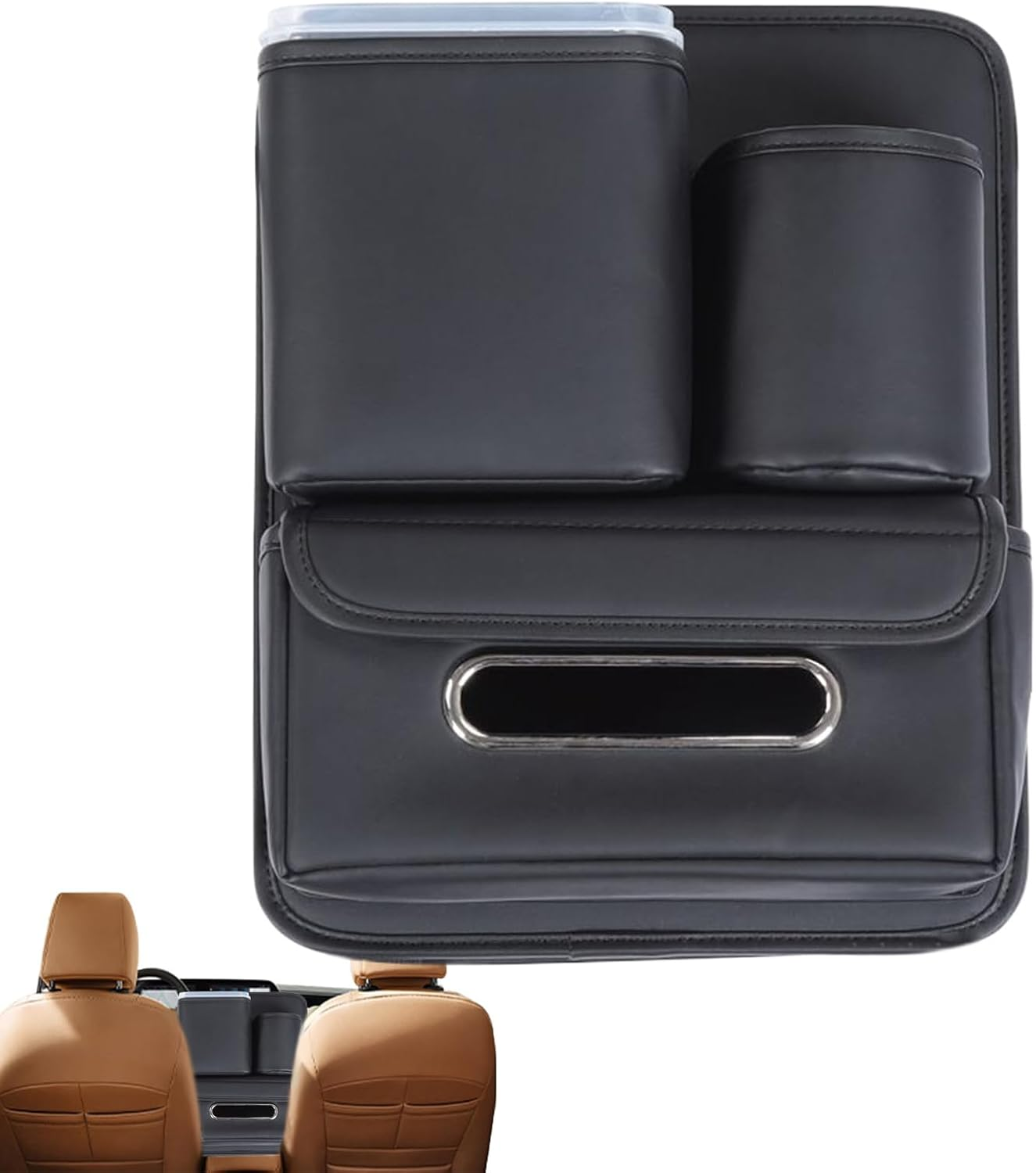 Car between Seat Organizer - Automotive Handbag Tissue Holder - Car Interior Handbag Organizer for Water Cup Tissue Umbrella Road Trip Document Storage Men Women Family Outing image number 2