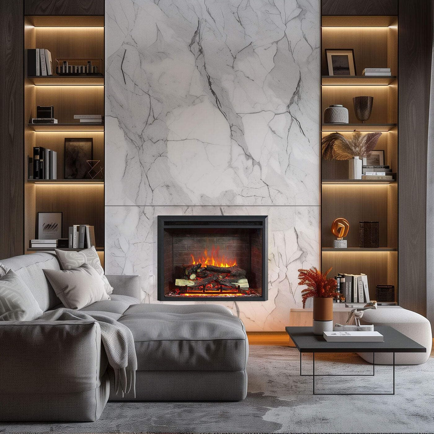 Modaliving Primo 30-Inch 2000W Electric Fireplace Insert for Cozy Ambience image number 1