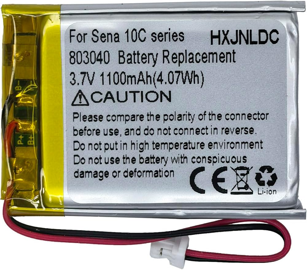 802540 3.7V 900Mah Rechargeable Lithium Polymer Battery, Suitable for Sena 10S 20S 30K Series Motorcycles Bluetooth Headset Intercom Battery Replacement Sena 10S-01 Ena、20S-01、20S Evo、30K-01D