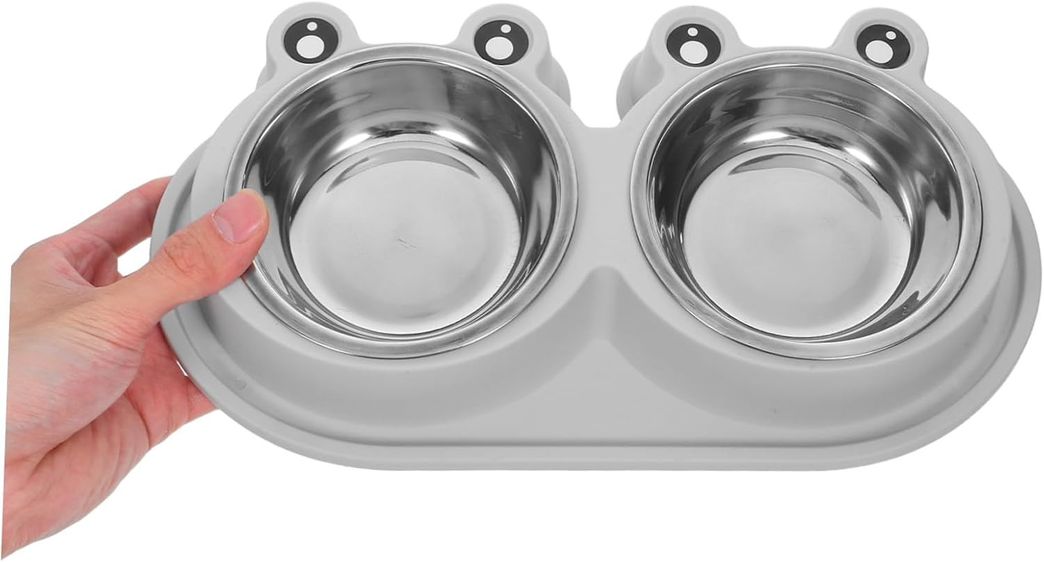 ANDRESLAD Ant Cat Bowl Non-Slip Pet Bowl for Cat Food Dish and Water for Indoor Feeding - Light Grey image number 2