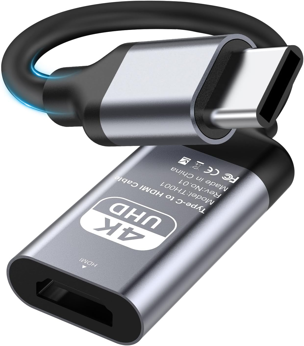 AHGEIIY USB C to HDMI Adapter Cable 4K@60Hz, HDMI to USB C Adapter Aluminum Type C Thunderbolt 4/3 Converter for Iphone 16/15 Pro Max plus Ipad Mini Air Macbook Pro Galaxy S24 Ultra Imac XPS 17 image number 3