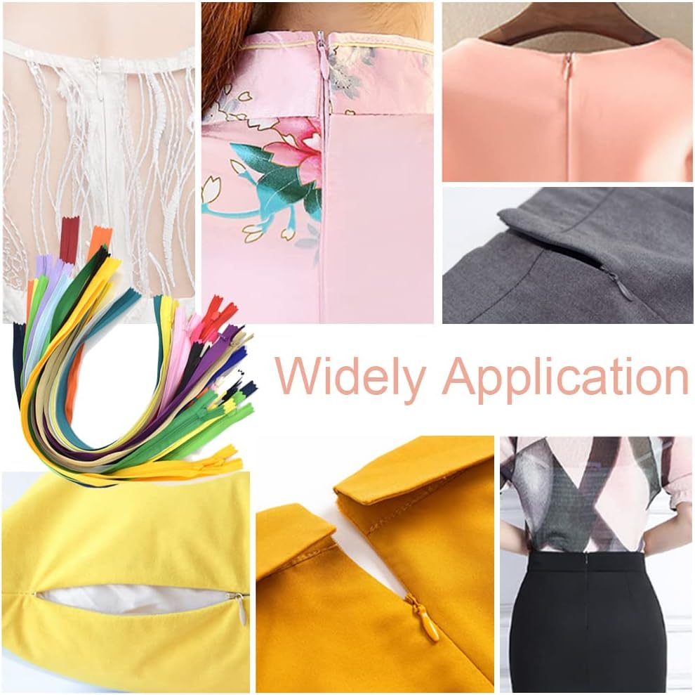 SHRJ 40Pcs Nylon Invisible Sewing Zippers, for DIY Handmade Garment Bags Home Textile Tailor Craft Sewer Crafter'S Special 20 Color (40Cm/15.7Inch) image number 1