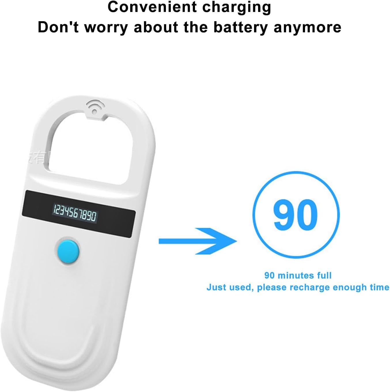 Pet Microchip Reader, Portable Pet Chip Scanner for ISO11784, 85 FDX B, EMID, Rechargeable Data Storage Animal Tag Scanner, Animal Chip Scanner for Pet Livestock Wildlife image number 2