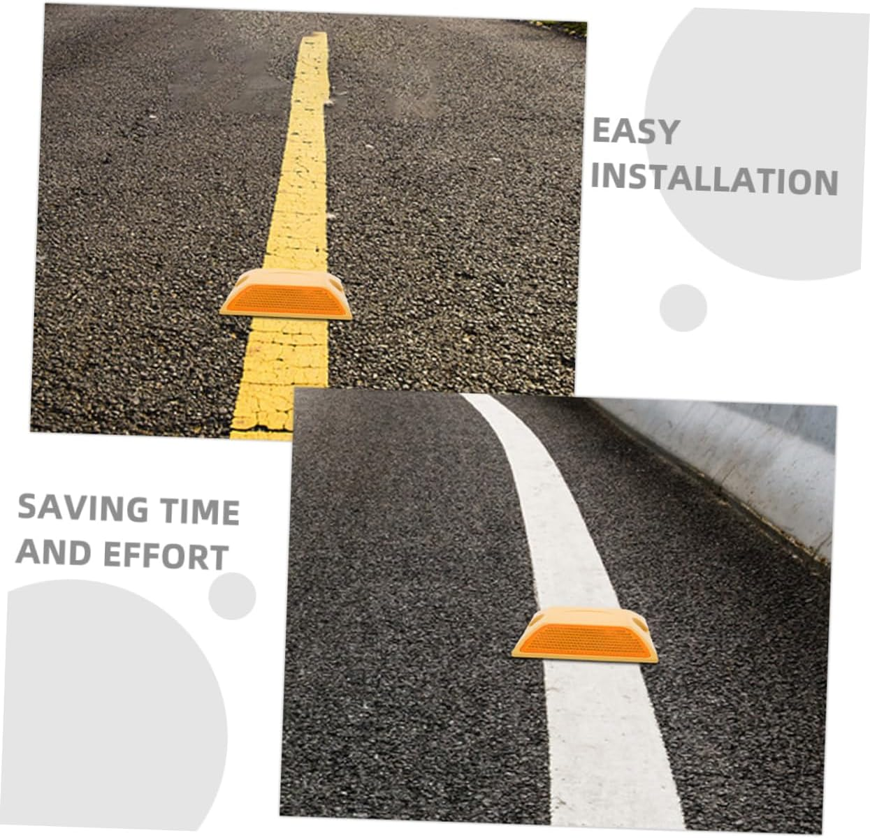 4Pcs Road Reflective Markers Raised Plastic Driveway Studs for Night Visibility and Safety image number 1