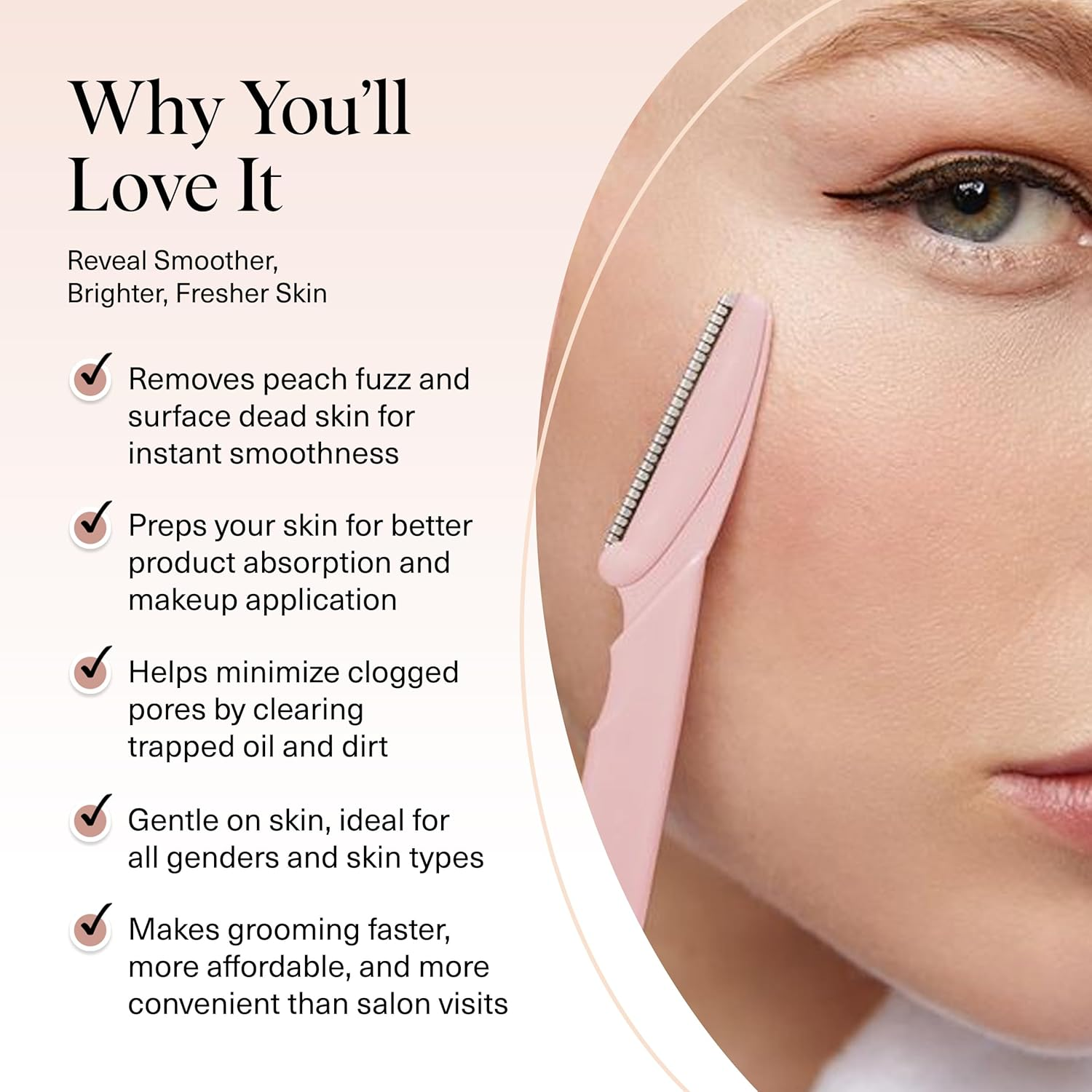 Kitsch Dermaplaning Tool - 12 Pieces Razor Face Razor for Women, Eyebrow Razor, Facial Hair Removal for Women, Dermaplane Razor for Face, Blush - Blush image number 3