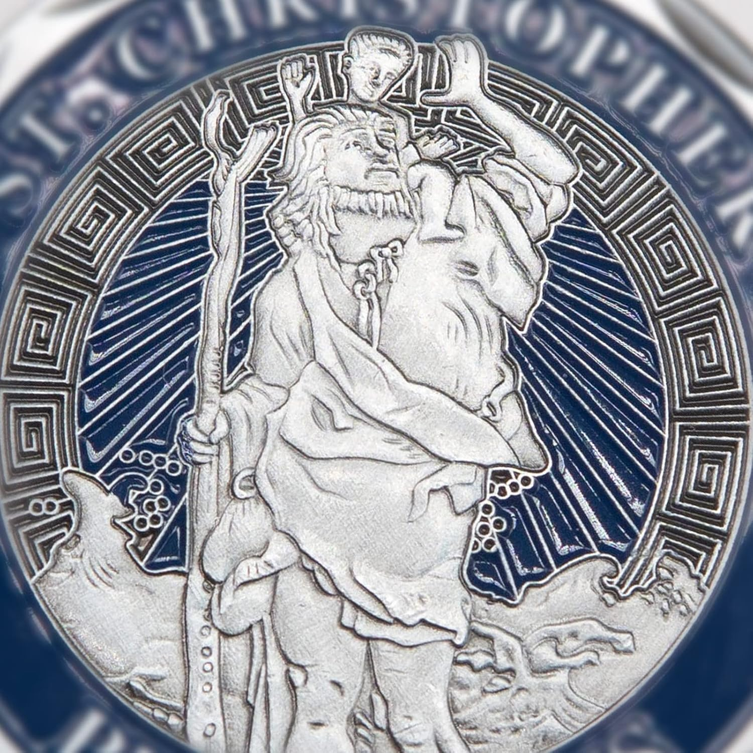 Yuchew St Christopher Coin Religious Challenge Coin Saint Christopher Medal Bless Safety Commemorative Parent, Family, Friend image number 1