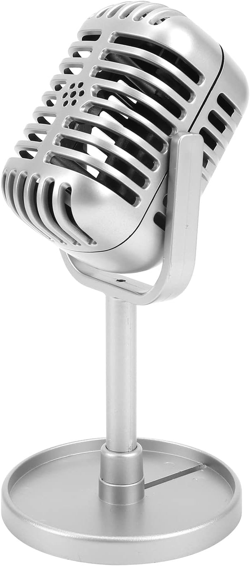Karaoke Prop Microphone, Portable Plastic Light Prop Microphone for Photography Props for Gifts Decoration (Silver) image number 1
