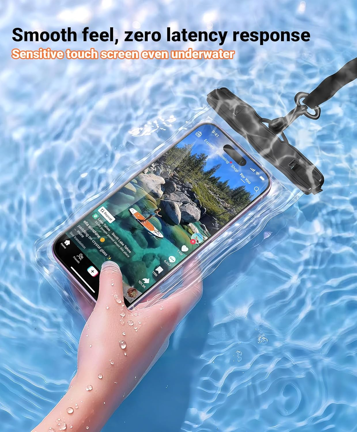 Coolpow【2 Pack】 Waterproof Phone Pouch Case【Easy Lock & Heavy Duty】 IPX8 Water Proof Phone Case Cellphone Dry Bag for Iphone 17 Pro Max16 15 14 13 12, S25 S24, 4-7" Cellphones Beach Essentials image number 4