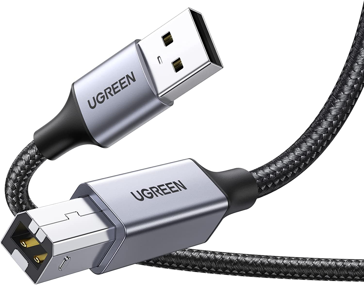 UGREEN USB Printer Cable Braided Printing Cord Type a to B 2.0 Male Scanner Lead High Speed Compatible with Epson, Brother, HP, Lexmark, Dell, Xerox Printers, Piano, DAC 2M image number 1