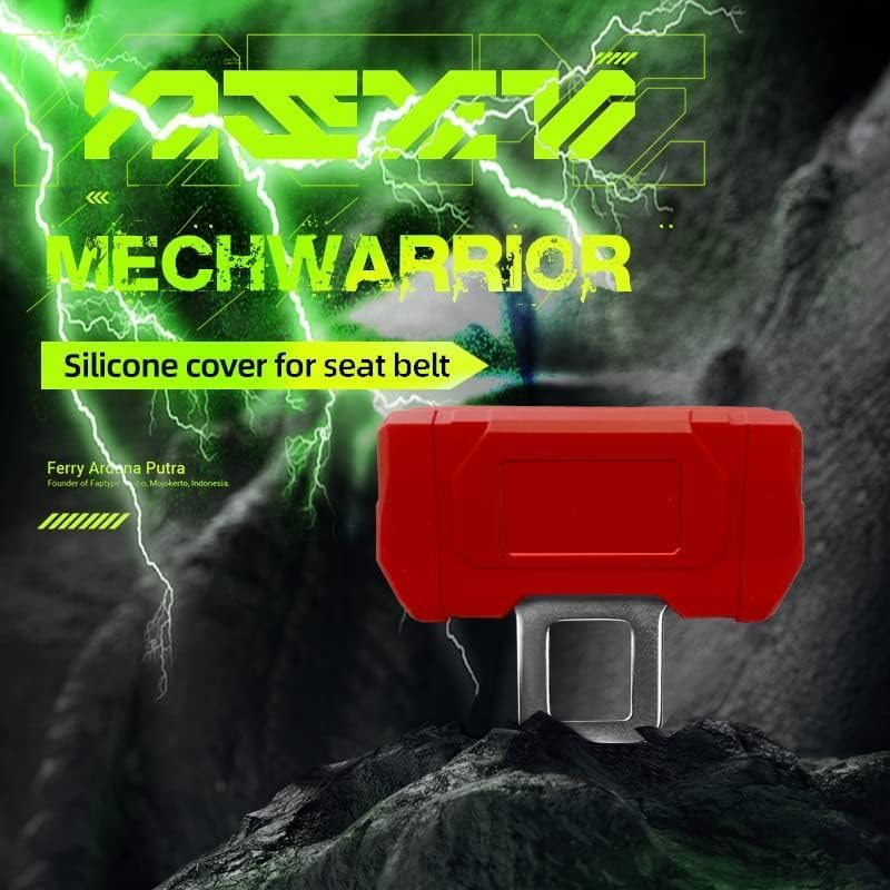 Car Universal Seat Belt Clips Cover,Seat Belt Buckle Protector for Car, Anti-Scratch Silicon Seat Belt Buckle Protector (Red, Large Size)