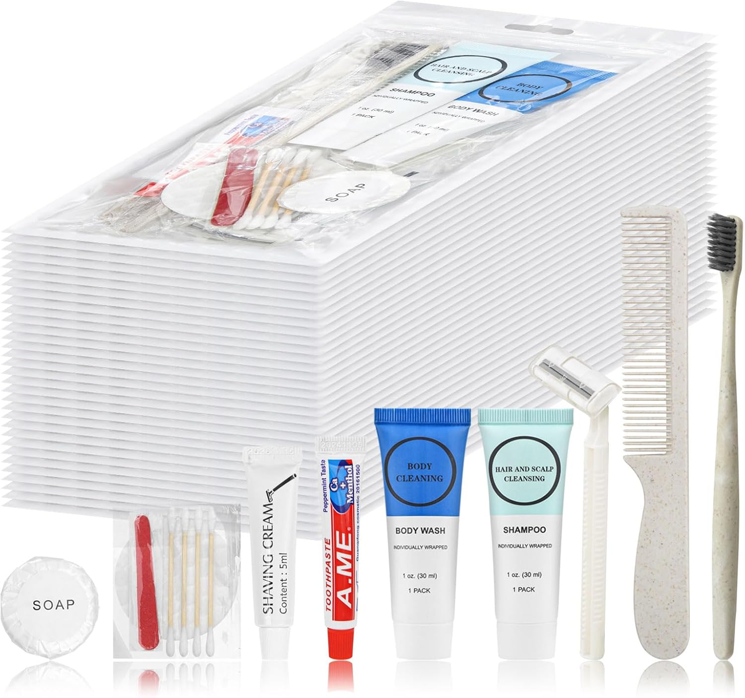 Toiletry Kits Homeless Personal Hygiene Care Package Kits Supplies in Bulk, Disposable Travel Size Essential Women Men Toiletries Set for Hotel,Charity,Camping,Travel (7.1 Inch, 20, Count)