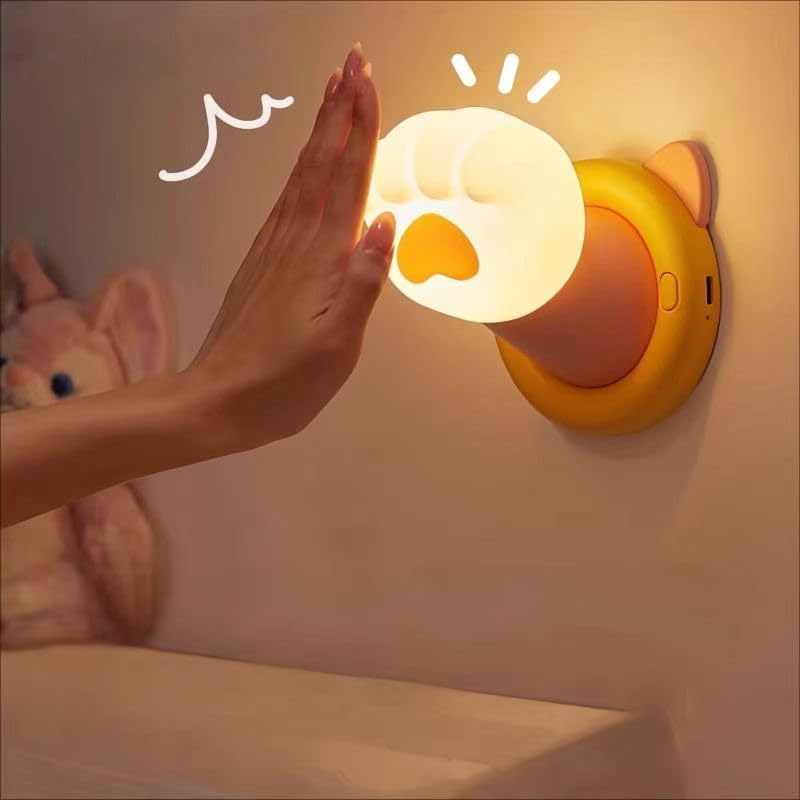 LADWOKFI Silicone Night Light Cute Touch Lamp Kitten Claw Rechargeable Bedside Lamp with Timer Dimmable Lamp Night Light for Kids Bedroom Nursery Light Desk Lamp Nightlight Gift image number 1