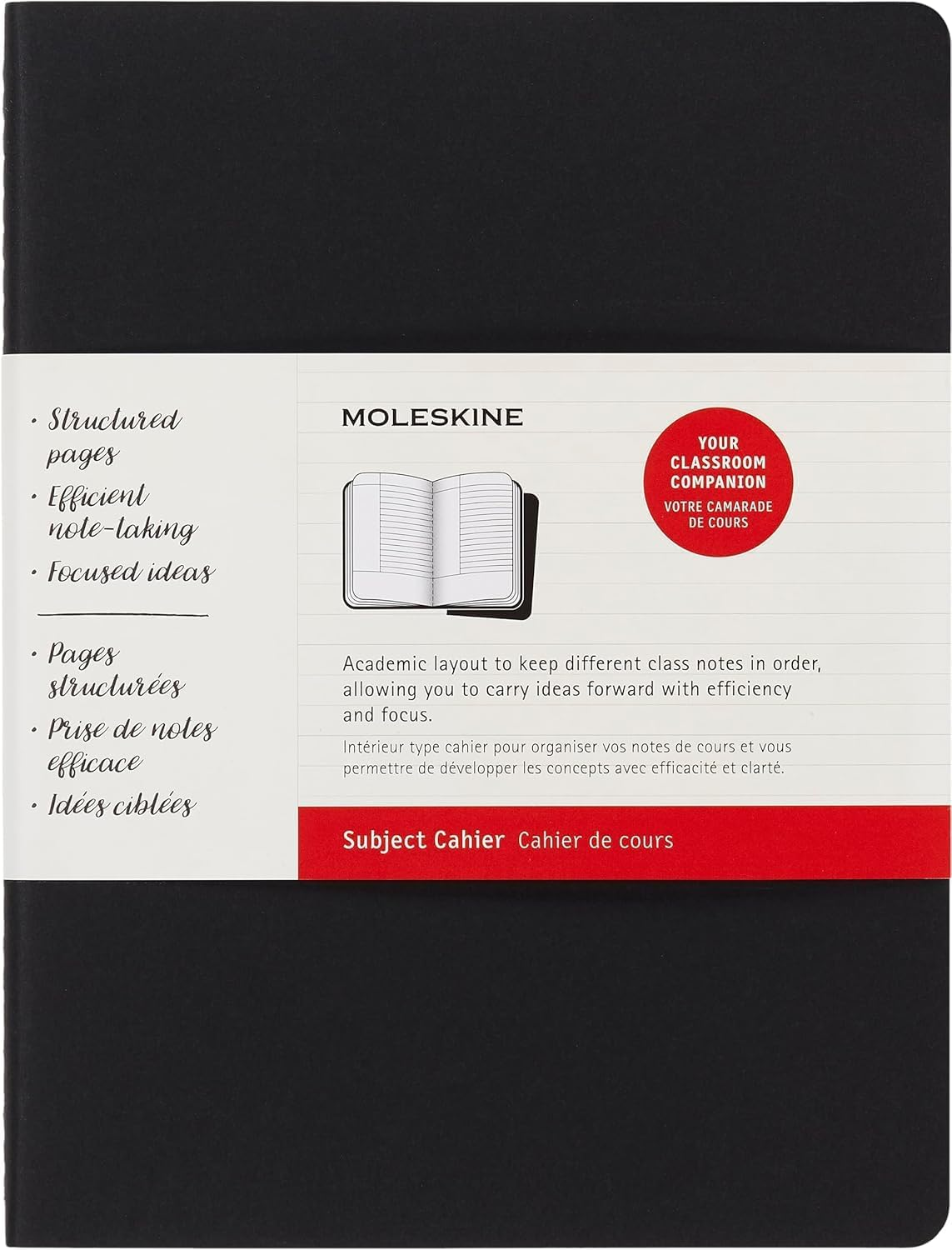 Moleskine - Cahier Subject Journal - Set of 2 - Extra Large - Black & Cranberry Red image number 2