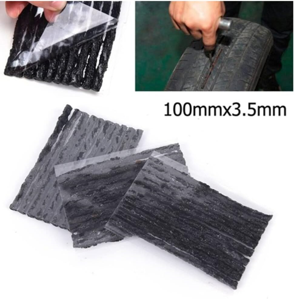 Veemoon 100Pcs Car Tubeless Seal Strip Black Tire Repair Tool for Automotive Vacuum Wheels Flexible Essential for Emergency Puncture Fixes Suitable for Multiple Uses image number 1