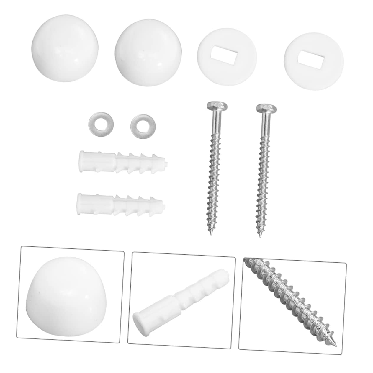 Operitacx 2Sets Bolt Cap Covers for Toilet Decorative Nuts Screws Toilet Installation Screw Covers image number 4