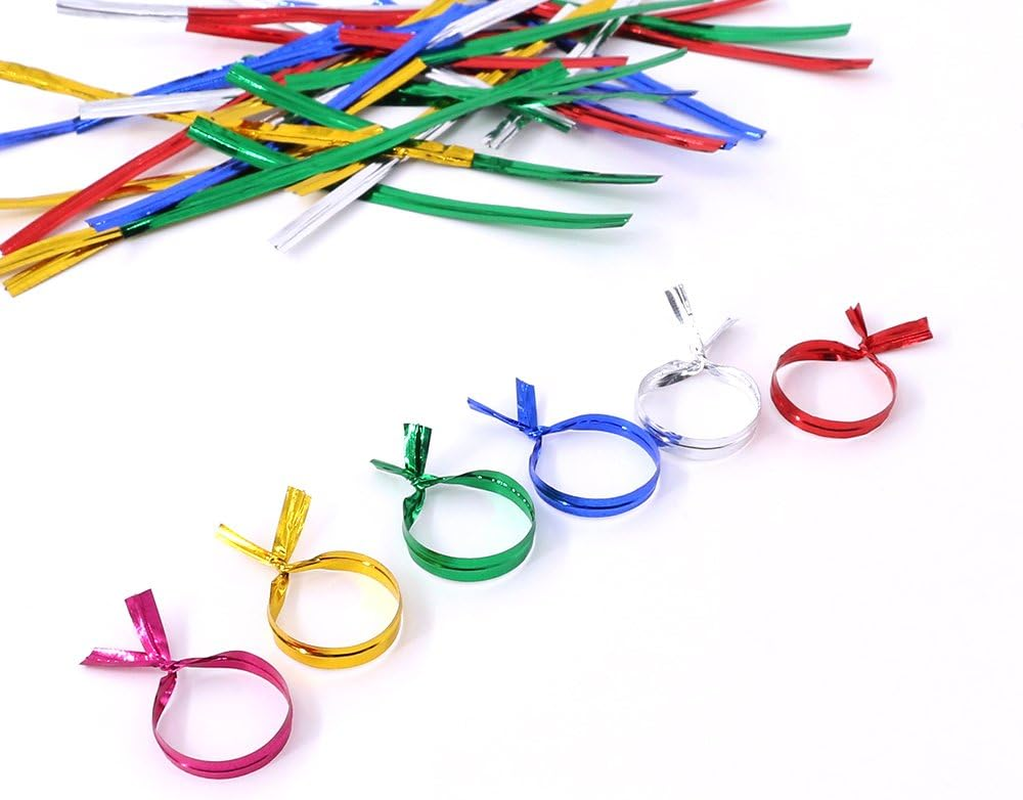 Glarks 350 Yard Yellow Metallic Twist Ties for Bread Candy Bag Parties Decorative Ties image number 3