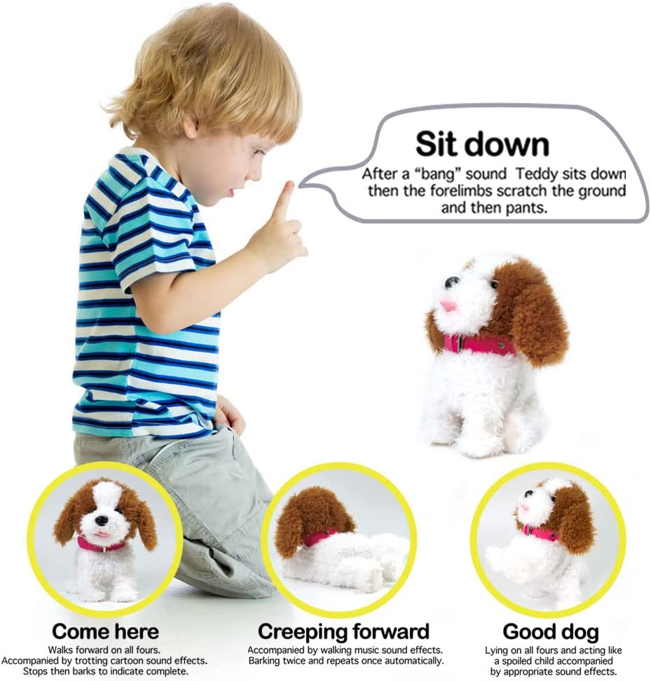 Weofferwhatyouwant Interactive Plush Toy Labradoodle Teddy, Voice Command Recognition with 12 Tricks - Educational Dog That Walks, Barks, Sings and Dances for Ages 2 Plus image number 4